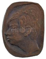 DN "Fiú portré" egyoldalas bronz emlékplakett (65x45mm) T:1-