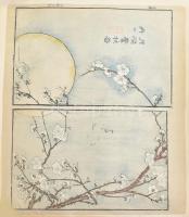 3 db távol-keleti (japán v. kínai) festményről készült reprodukció nyomat, vegyes állapotban, feltekerve, 32x28 cm körül