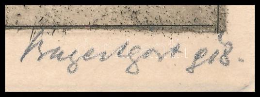 Bajor Ágost (1892-1958): Feltre, 1918. Rézkarc, papír, jelzett, 16,5×12 cm