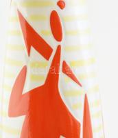 Zsolnay díszváza. Formába öntött porcelán. Felületén színesen festett táncoló, zenélő alakok. Török ...