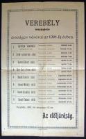 1916 Verebély mezőváros vásárai hirdetmény 21x35 cm