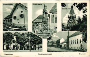 1939 Badacsonytomaj, Kisfaludy ház, Hősök szobra, emlékmű, üzletek, Kilátótorony, vasútállomás, utca részlet (EK)