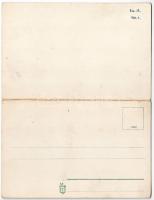 Szabadka, Subotica; Városszékház, piac, Taussig Vilmos üzlete. 3-részes kinyitható panorámalap / tow...