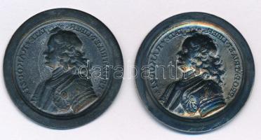 DN "Rákóczi Ferenc" ezüstpatinázott egyoldalas lemezérem (2x) (38mm) T:1-