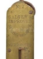 Régi kézi mérleg, kopott, rozsdás, h: 26 cm