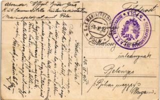 1916 Pola, Pula; Kaiserwald Siana / forest + "Telegraphenbureau der K.u.k. Kriegsmarine" +...