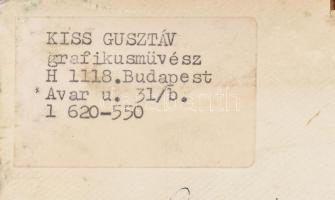Kiss Gusztáv (1949- ): Kompozíció (cím nélkül). Nyomat, papír, jelzett, kis felületi sérüléssel. Hát...
