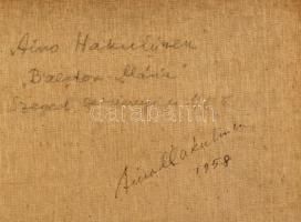 Hakulinen, Aino (Szabó Aladárné) (1906-1995): "Balatonmária" (Horgászok), 1958. Olaj, vász...