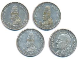 Vatikán DN 4 darabos ezüstözött Cu emlékérem tétel, közte Paulus VI, Joannes XXIII (35mm) T:2 Vatican ND 4 pieces silver plated Cu commemorative medallion lot, include Paulus VI, Joannes XXIII (35mm) T:XF