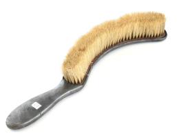 Szecessziós morzsakefe, ón, kopott, jelzett: Gallia, h: 32 cm