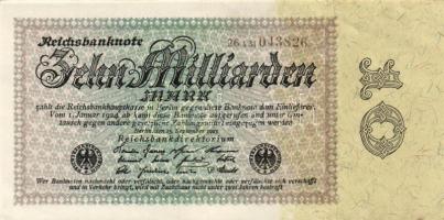 Német Birodalom / Weimari Köztársaság 1923. 10.000.000.000M cégnyomat, barna cégjelzés és sorozatszám T:I