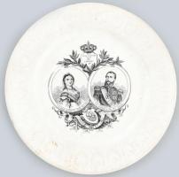 Leopold I. dísztányér, fajansz, jelzett, kopott, d: 19,5 cm