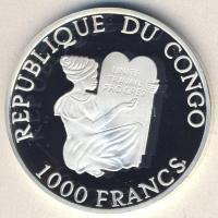 Kongó 1997. 1000Fr Ag "Ősi római hajó" T:PP Csak 5.000db!