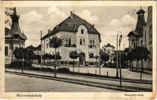 1915 Marosvásárhely, Targu Mures; Hunyady (Bethlen Gábor) utca, háttérben a városi vízmedence. Tükör nyomda levélpapír áruháza / street (fl)