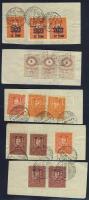 cca 1930 13 db kivágás váltóilleték bélyegekkel