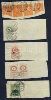 cca 1930 13 db kivágás váltóilleték bélyegekkel
