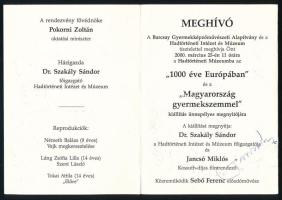 Jancsó Miklós (1921-2014) Kossuth- és Balázs Béla-díjas filmrendező autográf aláírása kiállítási meghívón