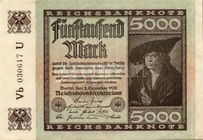 Német Birodalom / Weimari Köztársaság 1922. 5000M(6x) T:I(többség),I-(1 db)