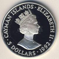 Kajmán-szigetek 1992. 5$ Ag "Olimpia-kerékpár" T:PP