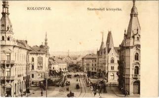 Kolozsvár, Cluj; Szamoshíd környéke, Baktay üzlete / bridge, street, shops (fl)