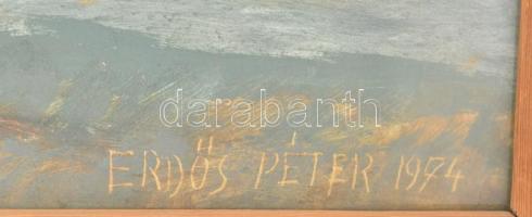 Erdős Péter (1938-): Tanya vége, Hódmezővásárhely. Olajtempera, farost, jelzett, hátoldalán autográf...