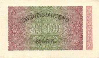 Német Birodalom / Weimari Köztársaság 1923. 20.000M (2x) Hakensterne vízjellel, hatjegyű sorszámmal ...