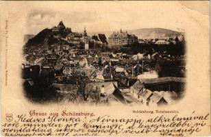 1898 (Vorläufer) Segesvár, Schässburg, Sighisoara; látkép. Fritz Teutsch kiadása / Totalansicht / general view (EB)