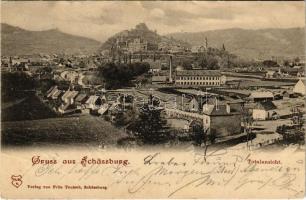 1899 (Vorläufer) Segesvár, Schässburg, Sighisoara; látkép. Fritz Teutsch kiadása / Totalansicht / general view (EK)