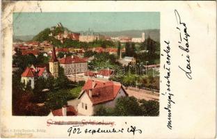 1902 Segesvár, Schässburg, Sighisoara; látkép. Fritz Teutsch kiadása / Totalansicht / general view (fl)