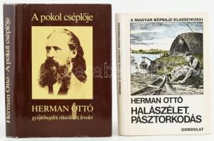 Herman Ottó 2 könyve: Halászélet, pásztorkodás. Válogatott néprajzi tanulmányok. Vál., szerk., a bevezetést és a jegyzeteket írta: Kósa László. Bp., 1980, Gondolat. + A pokol cséplője. Vál., sajtó alá rendezte, az utószót írta: Erdődy Gábor. Bp., 1983, Magvető. Kiadói egészvászon-kötés, kiadói papír védőborítóban.