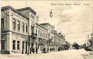 Zimony, Zemun, Semlin; Bernhard Kronstein Központi szállodája. A. Stepner kiadása 1911. / Hotel Central