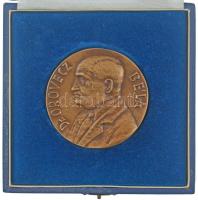 1973. Dr. Orovecz Béla / Országos Mentőszolgálat 25 éves jubileuma emlékére kétoldalas bronz emlékérem tokjában (67mm) T:1-