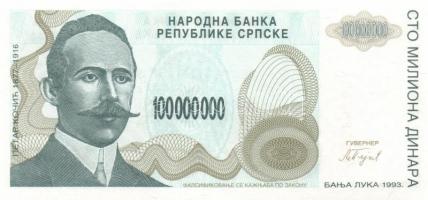 Bosznia Szerb Köztársaság 9db klf modern bankjegy T:I