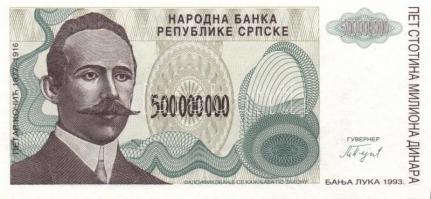 Bosznia Szerb Köztársaság 9db klf modern bankjegy T:I