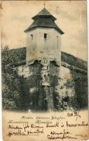 1900 Komárom, Komárnó; kőszűz a várban. Spitzer Sándor kiadása / monument in the castle (EB)