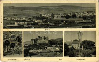 1943 Fülek, Filakovo; Emléktábla, vár, országzászló / monument, castle, Hungarian flag (EK)