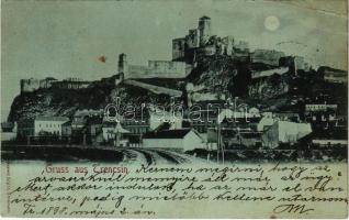 1898 (Vorläufer) Trencsén, Trencín; vár este. Gansel Lipót / castle at night (EB)