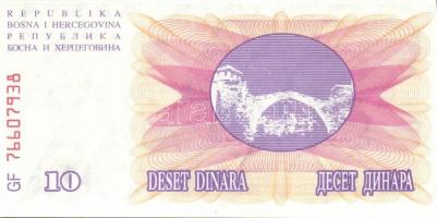 Bosznia-Hercegovina/Muszlim Köztársaság 10 db klf modern bankjegy benne "novcsani bon" T:I