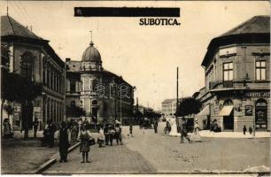 1925 Szabadka, Subotica; Fő utca, Ivanits József üzlete. Vasúti levelezőlapárusítás 4881. / main street, shops (EK)