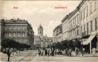 1911 Arad, Szabadság tér, Pollák János üzlete, fogorvosi műterem, piac / square, shops, market, dentist