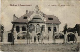 1916 Újszentanna, Új-Szt.-Anna, Szentanna, Santana; Dr. Popovics E. Aurél orvos háza. W.L. Bp. 396. / doctor's villa (EB)