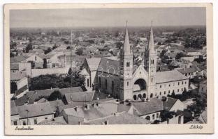 1943 Szabadka, Subotica; templom. leporellolap 10 kis képpel / church. leporellocard with 10 small pictures