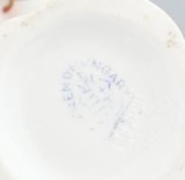 2db Herendi Viktória mintás vázácska. Kézzel festett, jelzett, kis kopásokkal. 7 cm