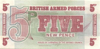 Nagy-Britannia 1950-es, 60-as, 70-es évek, katonai bankjegyek, 6 klf db T:I