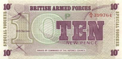 Nagy-Britannia 1950-es, 60-as, 70-es évek, katonai bankjegyek, 6 klf db T:I