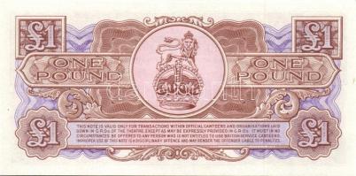 Nagy-Britannia 1950-es, 60-as, 70-es évek, katonai bankjegyek, 6 klf db T:I