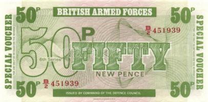 Nagy-Britannia 1950-es, 60-as, 70-es évek, katonai bankjegyek, 6 klf db T:I