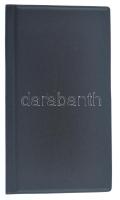 Kisalakú fekete műbőr érmetartó album 32 darab férőhellyel, egyfajta méretű érme számára, szép állap...