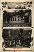 1907 Visegrád, Papp József Mátyás király vendéglője, kerthelyiség. Papp József saját kikadása, Art Nouveau