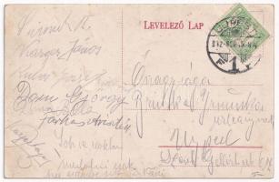 1912 Budapest IV. Újpest, Ullmann Károly kávéháza a tulajdonos és kislánya arcképével, belső. Art No...